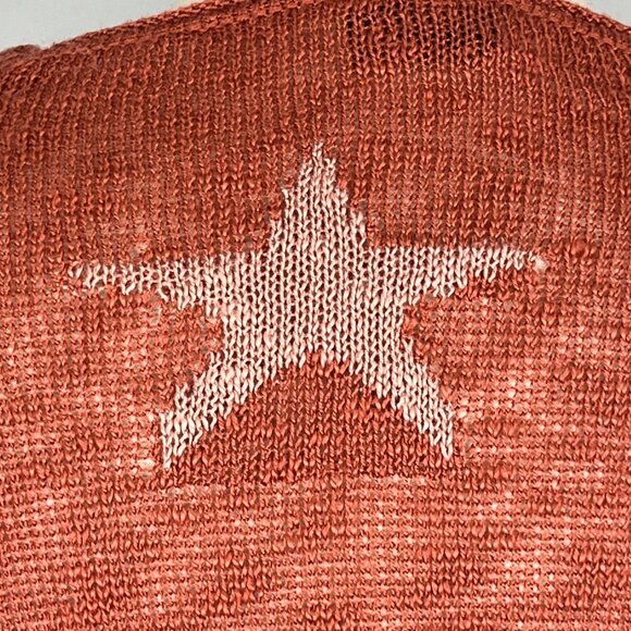 Blank Paige Womens Copper Knit Star Sweater Semi Sheer Long Sleeve size Medium - Picture 11 of 14